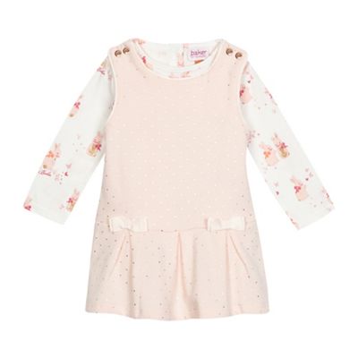 Baker by Ted Baker Baby girls' pink dotted dress and bunny print top set